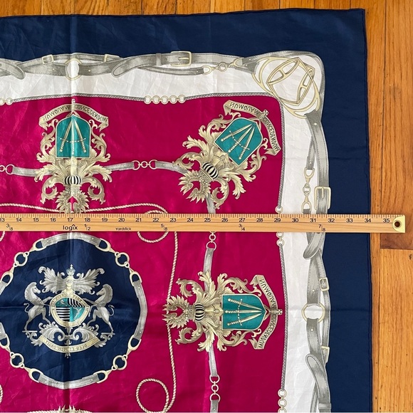 Hermes Scarf equestrian square horse bit Americana swords crest royalty rope - Picture 11 of 13